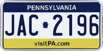 PA license plate JAC2196