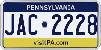 PA license plate JAC2228