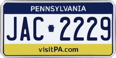 PA license plate JAC2229
