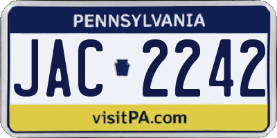 PA license plate JAC2242