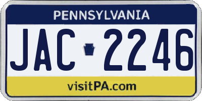 PA license plate JAC2246
