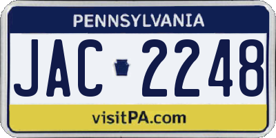 PA license plate JAC2248