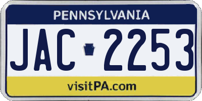 PA license plate JAC2253