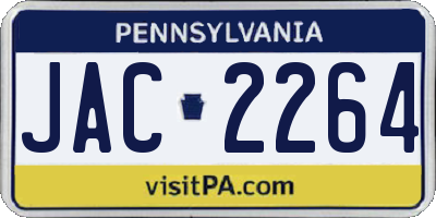 PA license plate JAC2264