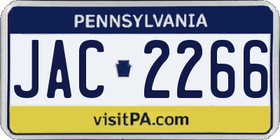 PA license plate JAC2266