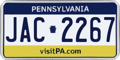 PA license plate JAC2267