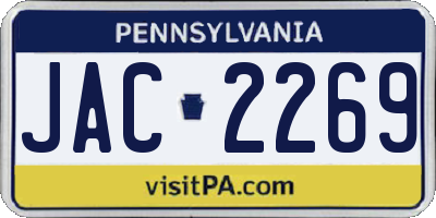PA license plate JAC2269