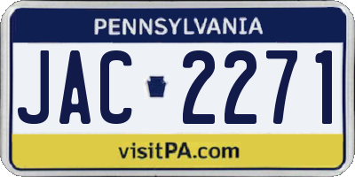 PA license plate JAC2271