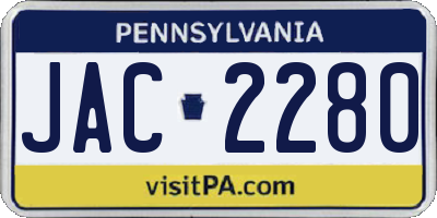 PA license plate JAC2280
