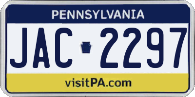 PA license plate JAC2297