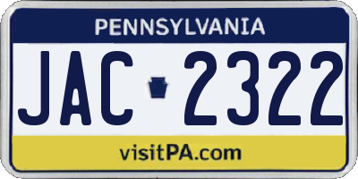 PA license plate JAC2322