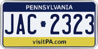 PA license plate JAC2323