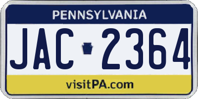 PA license plate JAC2364