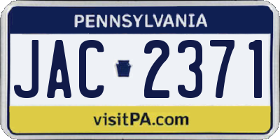 PA license plate JAC2371