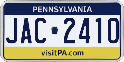 PA license plate JAC2410