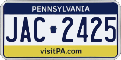 PA license plate JAC2425