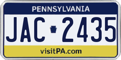 PA license plate JAC2435