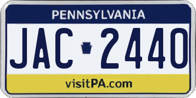 PA license plate JAC2440