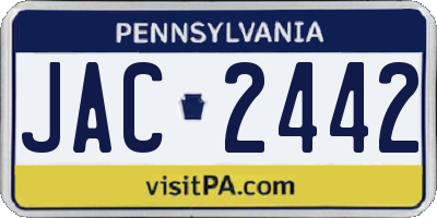 PA license plate JAC2442