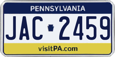 PA license plate JAC2459