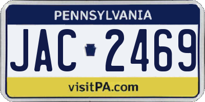 PA license plate JAC2469