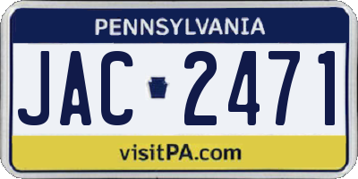 PA license plate JAC2471