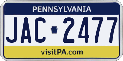 PA license plate JAC2477