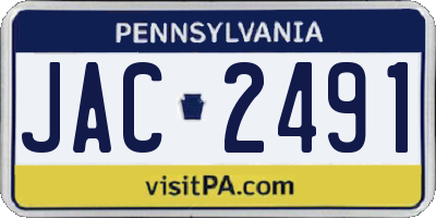 PA license plate JAC2491