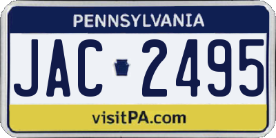 PA license plate JAC2495