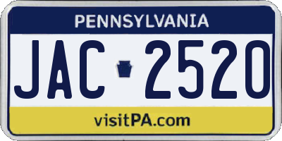 PA license plate JAC2520