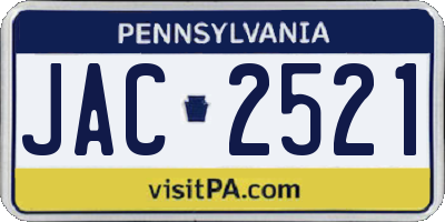 PA license plate JAC2521