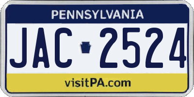 PA license plate JAC2524