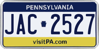 PA license plate JAC2527