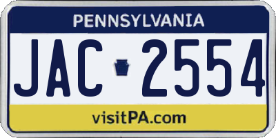 PA license plate JAC2554