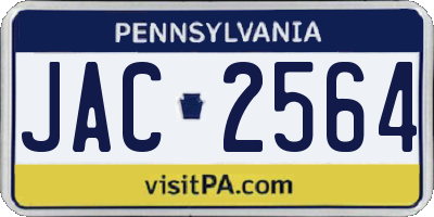 PA license plate JAC2564
