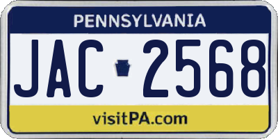 PA license plate JAC2568