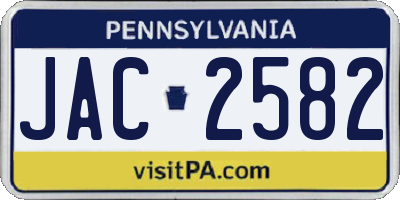 PA license plate JAC2582