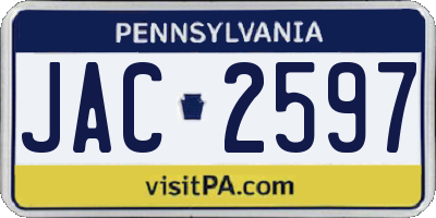 PA license plate JAC2597