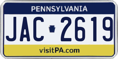 PA license plate JAC2619