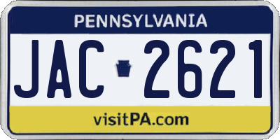 PA license plate JAC2621