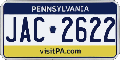 PA license plate JAC2622