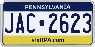 PA license plate JAC2623