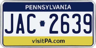 PA license plate JAC2639