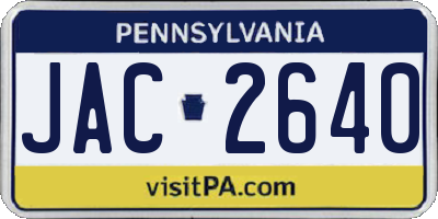 PA license plate JAC2640