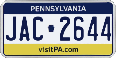 PA license plate JAC2644