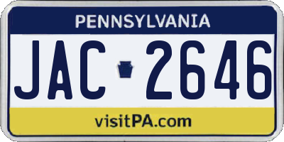 PA license plate JAC2646