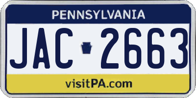 PA license plate JAC2663