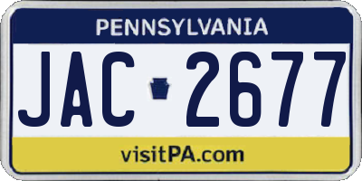 PA license plate JAC2677