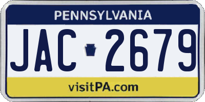 PA license plate JAC2679