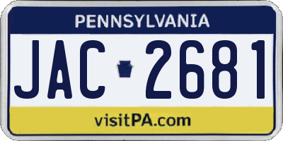 PA license plate JAC2681